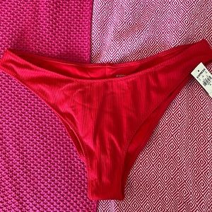 NWT Express ribbed ultra high leg cheeky swim bottom
